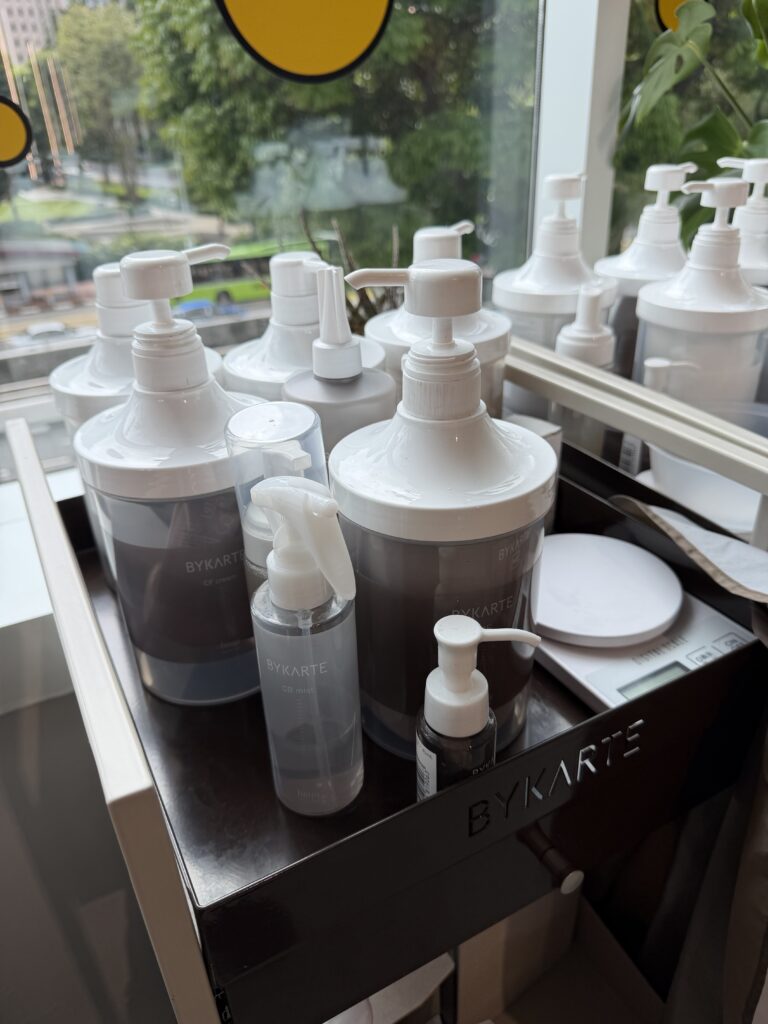 BYKARTE Professional Treatment for Damaged Hair in Singapore 1 Professional BYKARTE treatment system for repairing damaged hair after bleaching and grey blending at a Japanese hair salon in Singapore