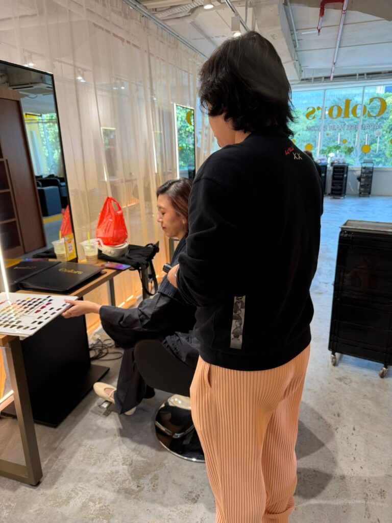 Hair Color Consultation by Senior Stylist Andy Japanese Hair Salon Singapore 1 hair color consultation Singapore Japanese hair salon Clarke Quay Chinatown Senior Stylist Andy personalized color analysis Asian hair expert