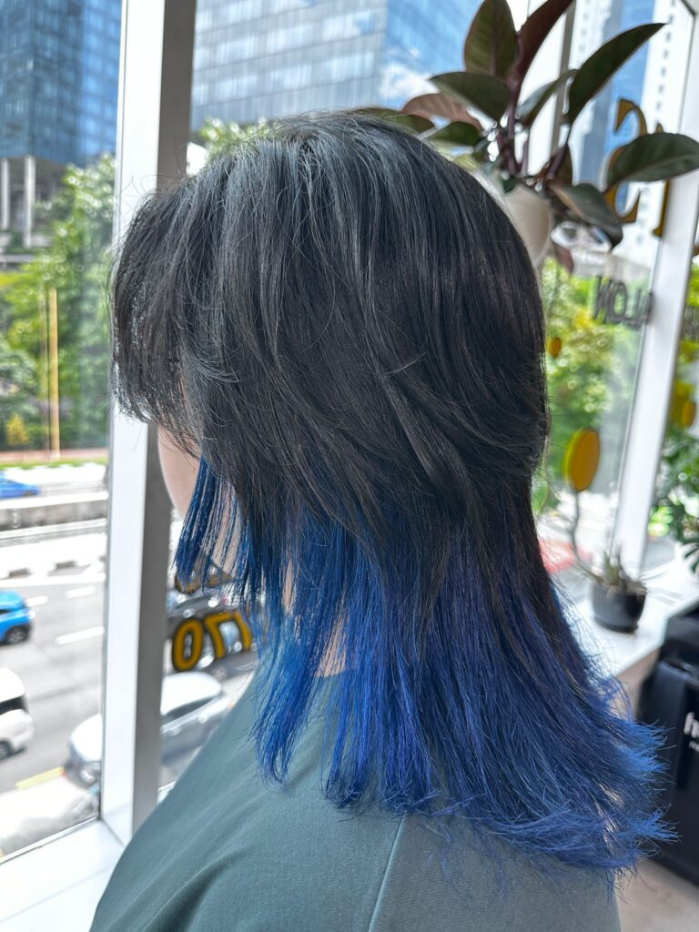 inner blue hair singapore low damage bleach japanese hair salon