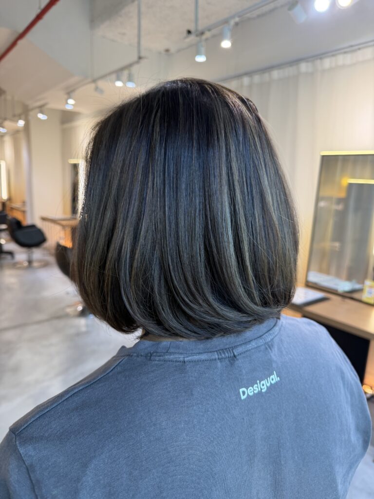 bob highlights singapore natural volume plex treatment low damage japanese hair salon