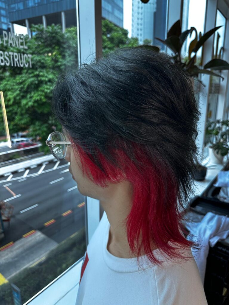 Red Bleach Wolf Hair Singapore | Low Damage Japanese Wolf Cut & Bleach Design by ISSEY 1 red bleach wolf hair singapore low damage japanese hair salon