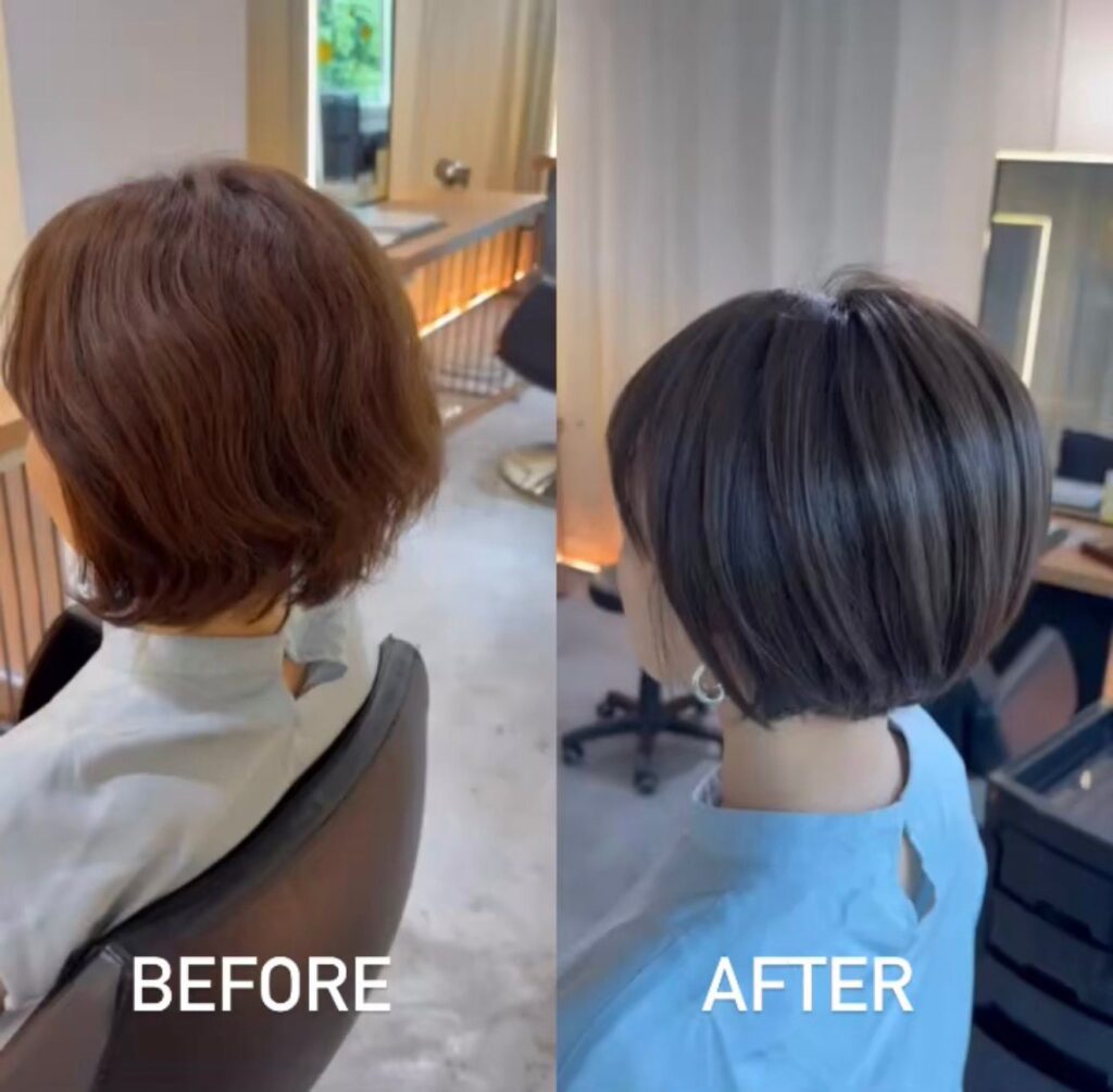 short ash bob singapore low maintenance japanese short haircut grey coverage ash hair color
