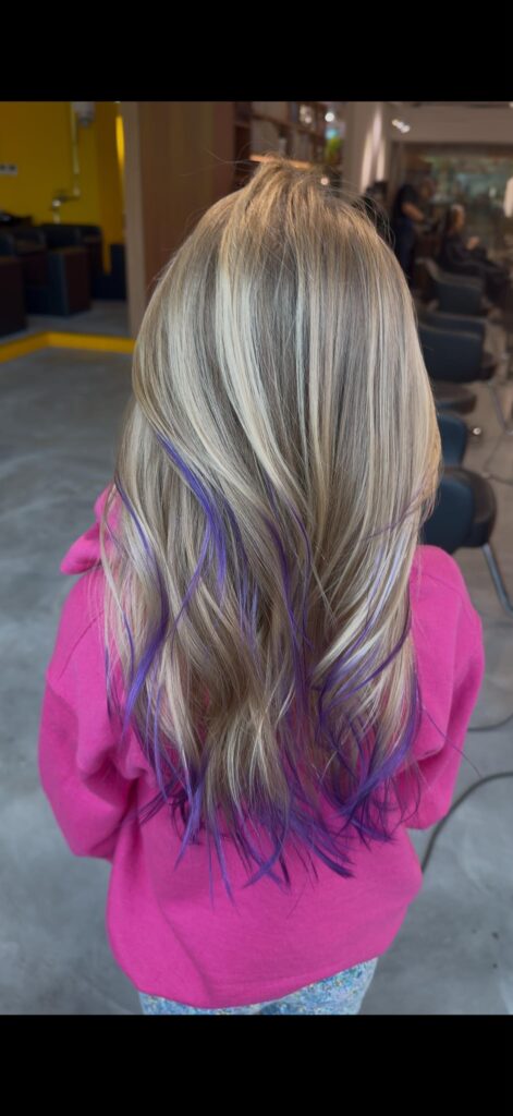 purple dip color singapore blonde hair low damage bleach color japanese hair salon singapore