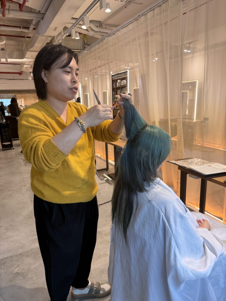 Long wolf cut Japanese haircut by stylist Andy at Colors Japanese Hair Salon Singapore near Clarke Quay