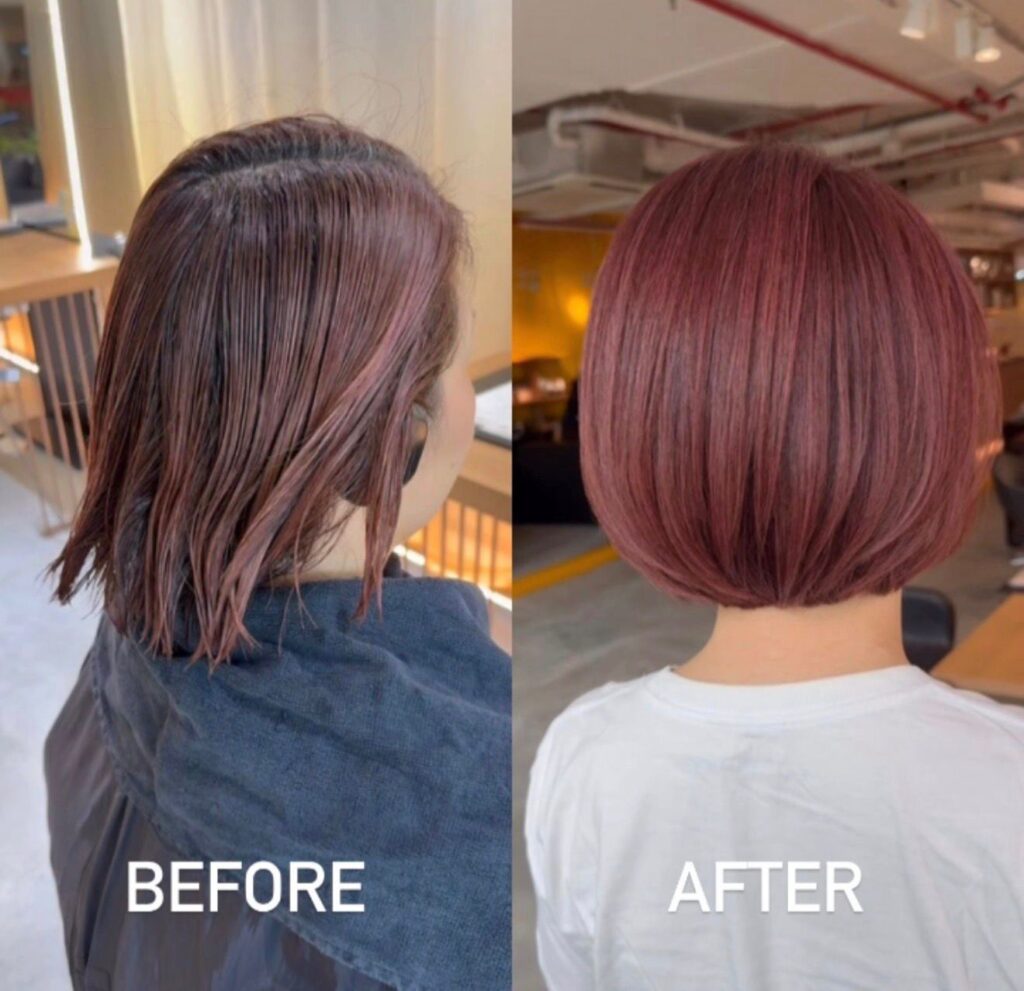 Pink Bob Singapore | Low-Maintenance Japanese Bob 1 pink bob singapore low maintenance japanese bob haircut glossy pink hair color