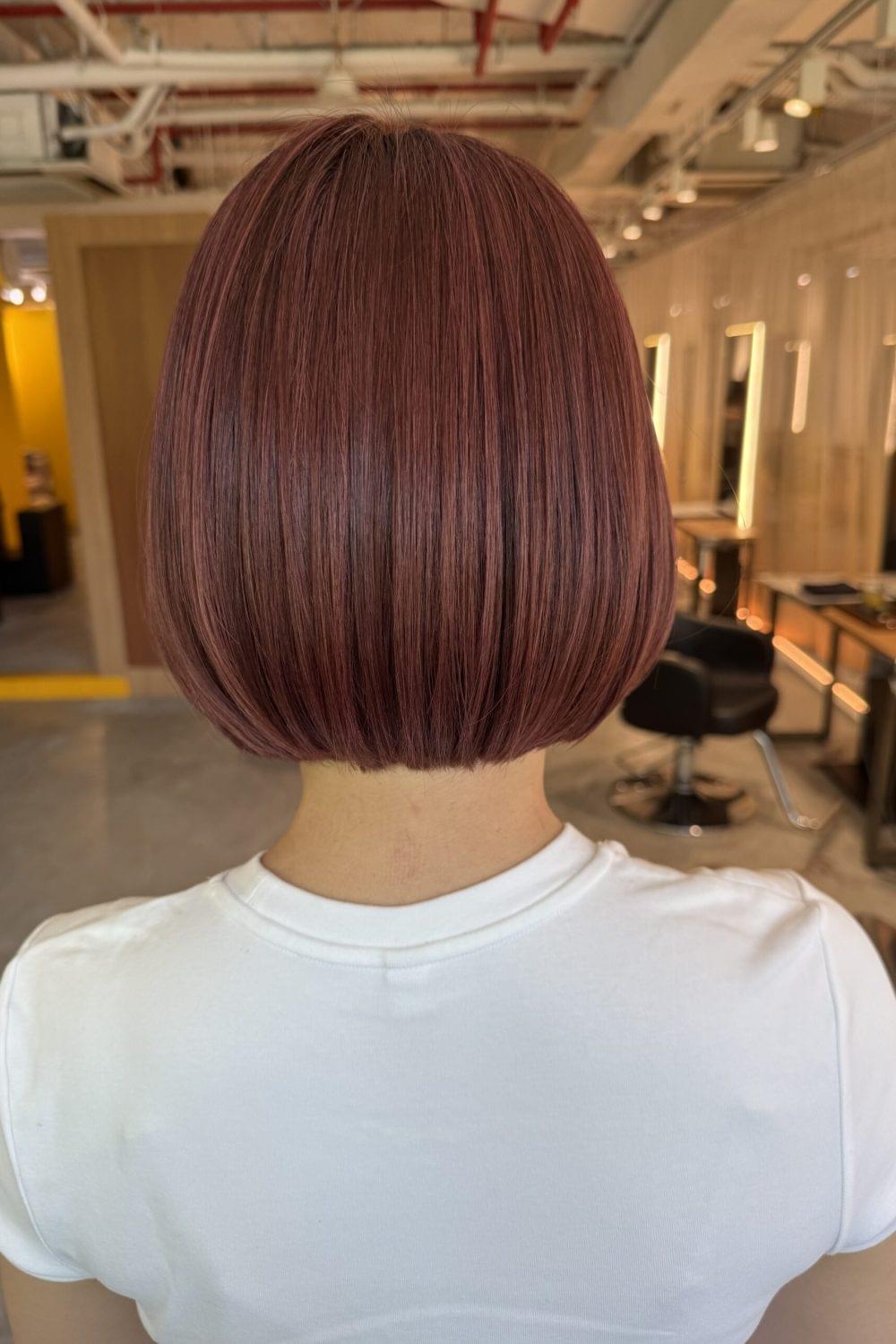 bob haircut pink brown hair singapore low damage japanese hair salon