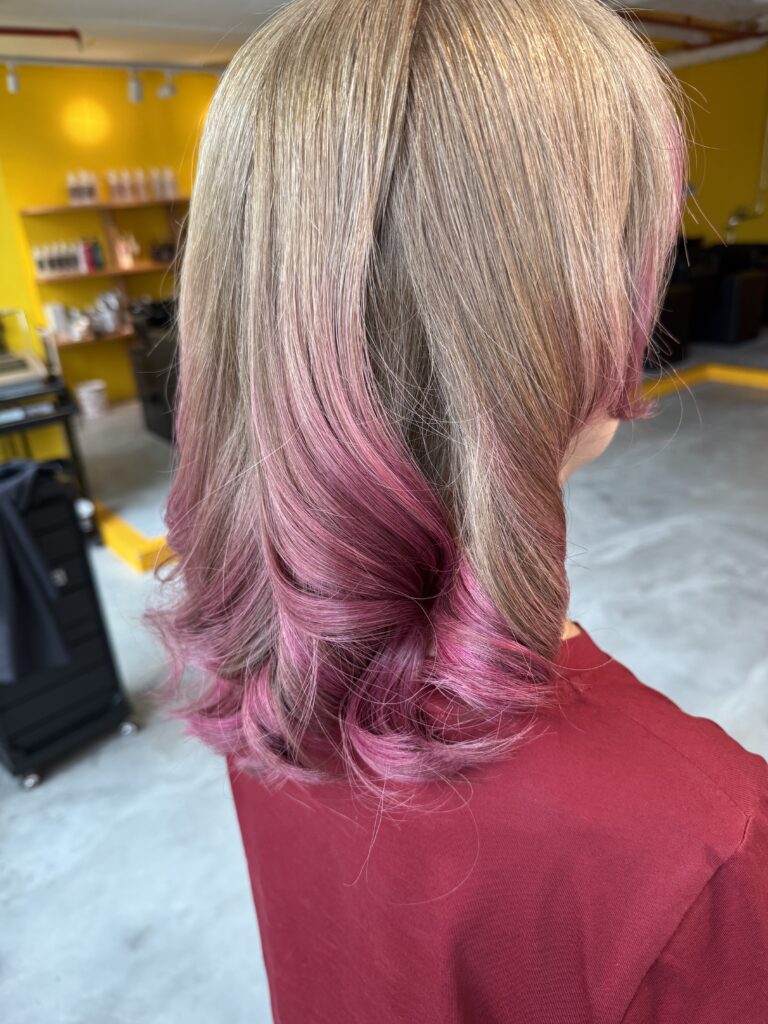 bright grey coverage color with grey blending highlights at Colors Japanese Hair Salon Singapore near Clarke Quay MRT Chinatown Havelock Road, natural grey hair color Singapore, low maintenance grey blending, Japanese hair color technique