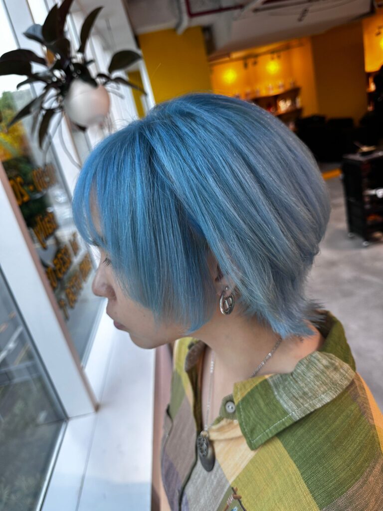 Pale Blue Double Bleach Singapore | Low Damage Anime Hair Color by Creative Manager ISSEY 1 pale blue double bleach singapore low damage anime hair japanese hair salon