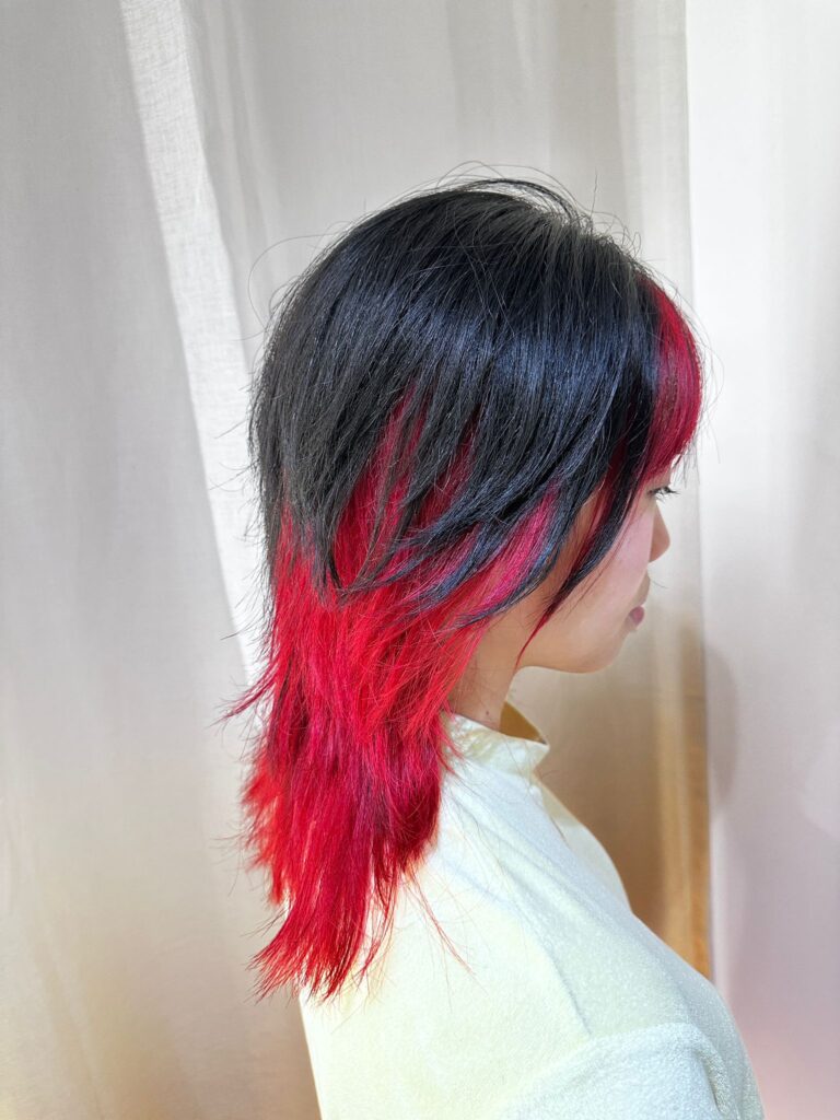 Inner Red Hair Singapore | Low Damage Hidden Bleach Design by Creative Stylist ISSEY 1 inner red hair singapore low damage bleach japanese hair salon