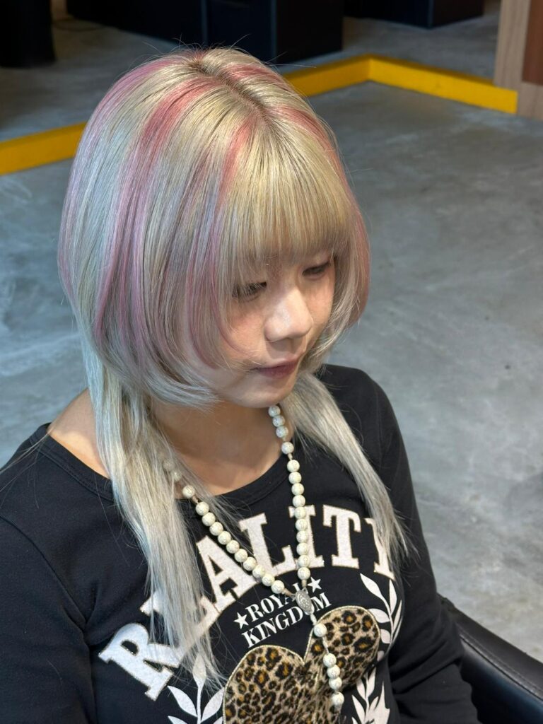 Silver Pink Bleach Hair Singapore | Low Damage Japanese Bleach Design by Carmen 1 silver pink bleach hair singapore low damage japanese hair salon