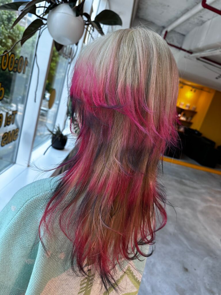 Long Layered Dip Color Singapore | Low Damage Multi Tone Bleach Design by Creative Manager ISSEY 1 long layered dip color singapore low damage bleach japanese hair salon