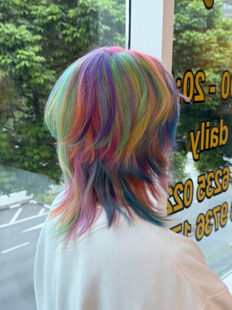 rainbow hair color singapore double bleach anime hair japanese hair salon