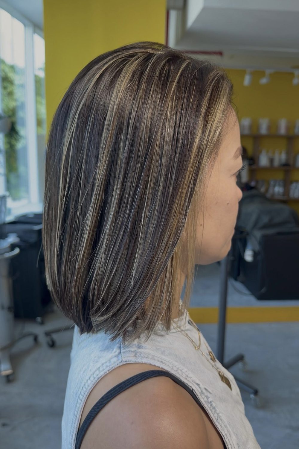 Contrast Highlights Bob Singapore with Low Maintenance Hair Color | Japanese Hair Salon Singapore